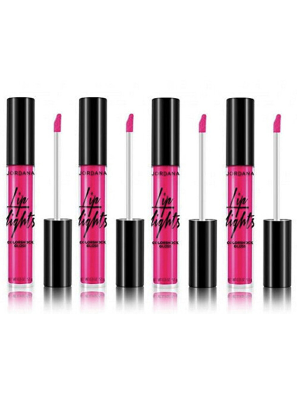 4-Pack New JORDANA Lip Lights Colorshock Gloss in 04 Radiant Raspberry (Sealed)